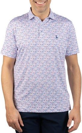 Tailorbyrd Hole in One Print Performance Polo in White at Nordstrom Rack, Size Xxx-Large