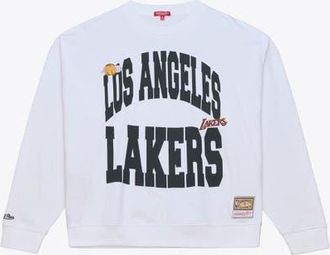 Mitchell & Ness Womens Mitchell & Ness White Los Angeles Lakers Lightweight Block Letter Sweatshirt at Nordstrom, Size X-Large