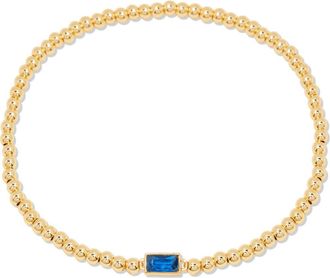 Brook & York Kylie Birthstone Beaded Stretch Bracelet in Gold - September at Nordstrom