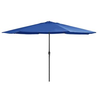 Berkfield Home Garden Parasol with Metal Pole 390 cm Azure Blue