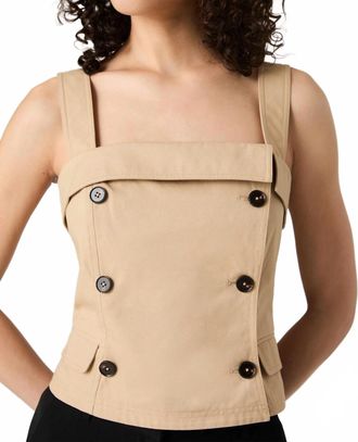 French Connection Trench Squareneck Top In Beige