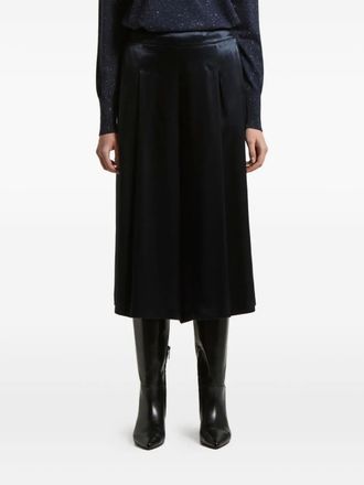 PESERICO pleated-front satin trousers - women - Fabric - 36 - Blue