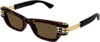 Bottega Veneta Authentieke Stijlvolle Brillen Premium Kwaliteit - unisex - Zonnebrillen - Bruin - 50 MM - Accessoires