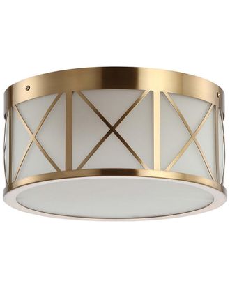 Jonathan Y Designs Jonathan Y Cadence 13In Drum Metal/Glass Flush Mount