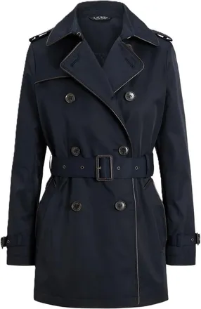 Ralph Lauren Jassen, Dames, Blauw, L, Katoen, Blt Db Pu Tr-Lined-Trench-Cotton Blend