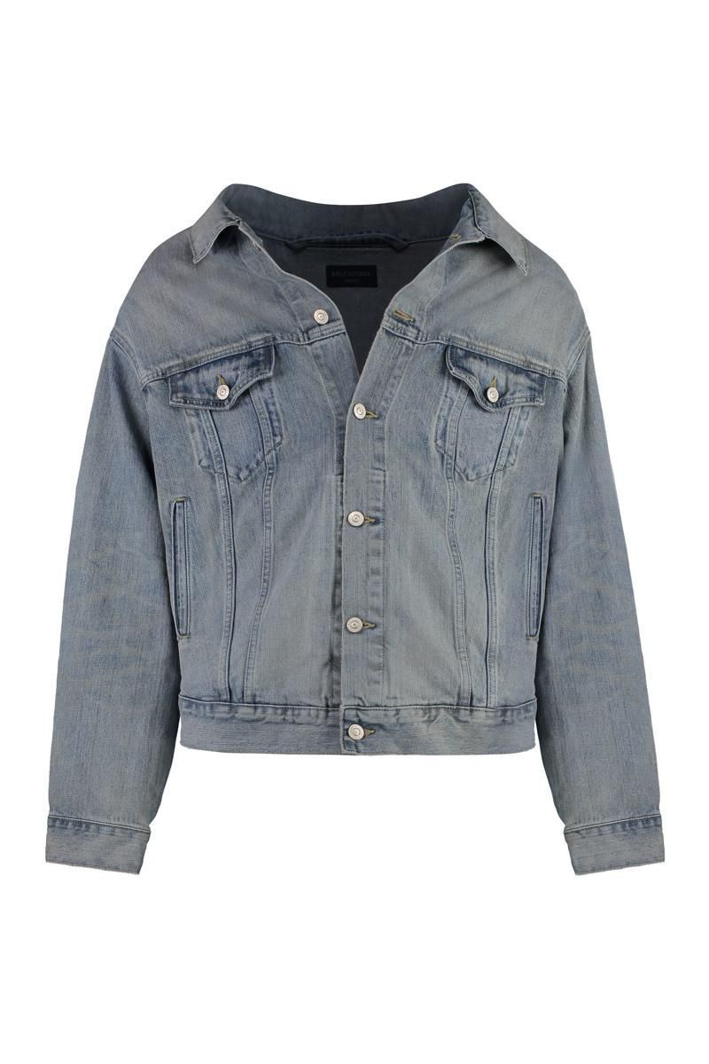 VIP【送料関税込】BALENCIAGA OFF SHOULDER DENIM JACKET Balenciaga off-shoulder Denim Jacket | Blue | FARFETCH