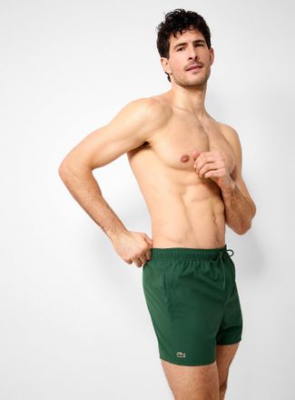 Lacoste Mens Peachskin-feel solid swim trunk