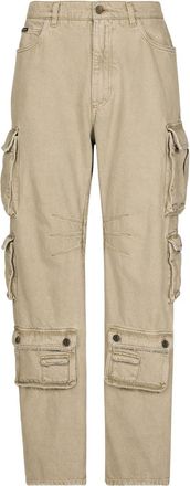 Dolce & Gabbana wide-leg cargo trousers - men - Elastane - 46 - Neutrals