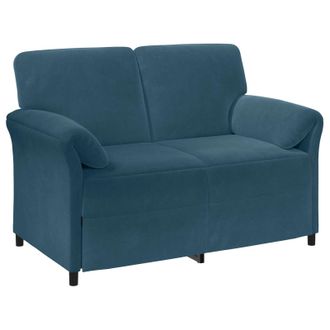 vidaXL Divano A 2 Posti Blu 138 X 83 X 95 Cm Velluto Vidaxl