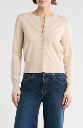 French Connection Covered Button Cardigan in Oatmeal Mel at Nordstrom Rack, Size X-Small
