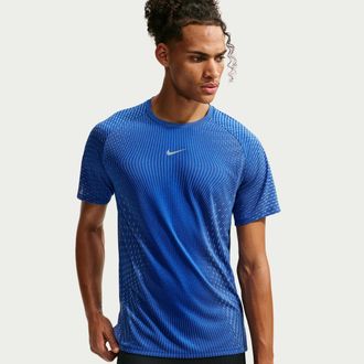 Nike Mens Stride Aero-FIT Short-Sleeve Running Top in Blue | IH0745-417