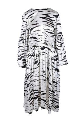 Aglini Long Silk Dress - White/Black