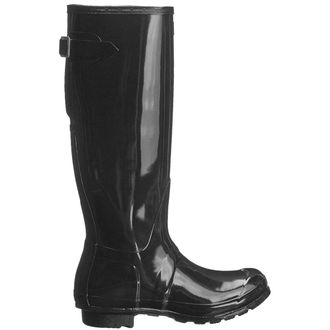 Hunter Original Tall Adjustable Gloss Rubber Womens Wellingtons Boots - Black - Size:UK 6