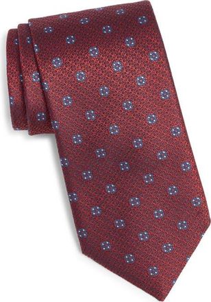 Canali Medallion Silk Tie in Red at Nordstrom
