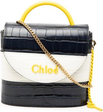 Chlo&eacute; Pre-owned Chloe Tricolor Croc Embossed Leather Aby Lock Satchel Ladies 2DCMPDZCR1X6P98H