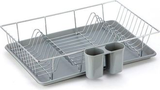 OEM Escurridor De Platos Con Bandeja De Acero Cromado, Gris