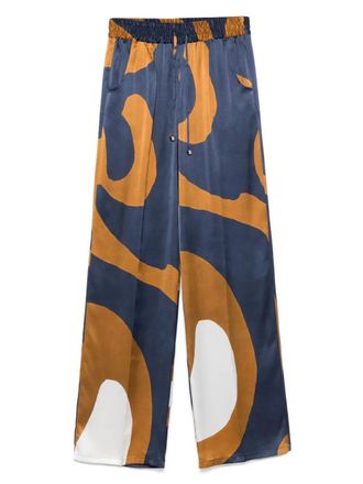Kiton Trainingsbroek met abstracte print - Blauw