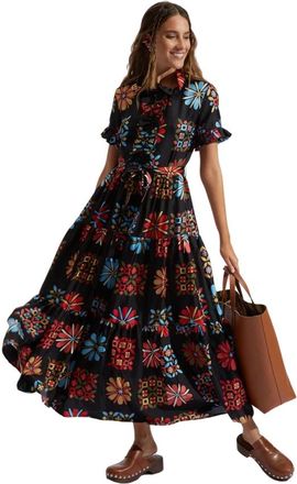 La DoubleJ Midi Jurk - Dames - Casual kleedjes - Veelkleurig - XL - Kleedjes