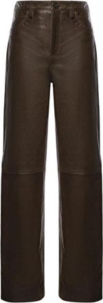 Golden Goose Leather Broeken - Dames - Leren Broeken - Bruin - M - Broeken