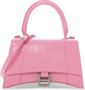 Balenciaga Hourglass crocodile-embossed tote bag - Pink