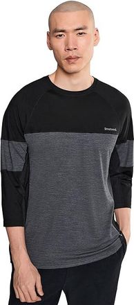 Smartwool Mountain Bike 3/4 Sleeve Jersey Mens Clothing Black Charcoal Heather : LG, Polyester/Wool