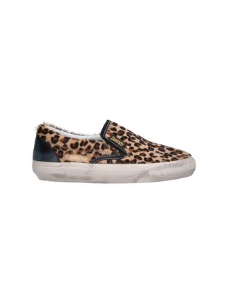 Golden Goose Leopard Print Slip-On Sneakers with Textured Finish