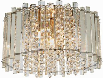 Endon Lighting Lighting Hanna - Flush Clear Crystal (K5) Glass & Chrome Effect Plate 4 Light Dimmable IP20 - G9