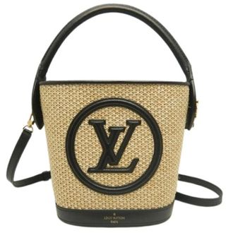 Louis Vuitton Pre-owned Bucket Bags, female, Beige, Size: ONE SIZE Pre-owned Vintage Raffia Bucket Bag