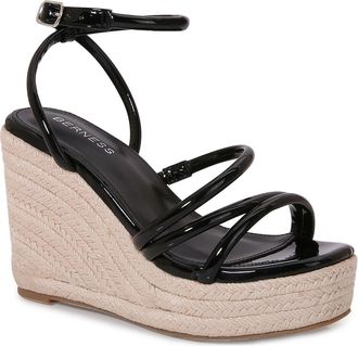 Berness Rivka Platform Espadrille Wedge Sandal in Black at Nordstrom Rack, Size 10