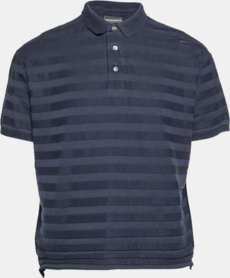 Emporio Armani Navy Blue Cotton Knit Polo T-Shirt 3Xl
