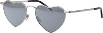 Saint Laurent Unisex Sunglasses Silver Metal Frame Silver-Silver-Silver Silver/silver/silver