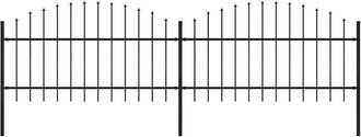 vidaXL Vidaxl - Valla De Jard&iacute;n Con Punta De Lanza De Acero 359x125 Cm Negra