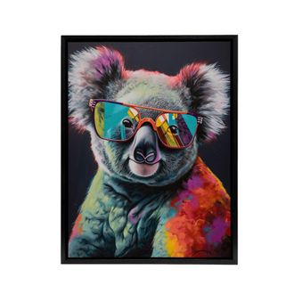 Artery8 Koala Bear With Sunglasses Modern Framed Canvas Wall Art Print | Size: W24 x H32