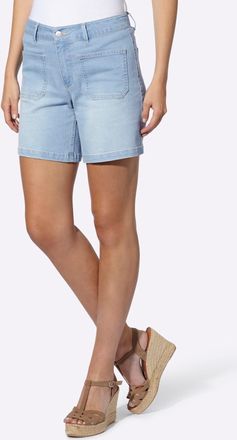 Heine Jeansshorts HEINE, Damen, Gr. 34, Normalgr&ouml;ssen, blau, bleached, 79% Baumwolle, 19% Polyester, 2% Elasthan, unifarben, kurz, Jeans Jeansshorts