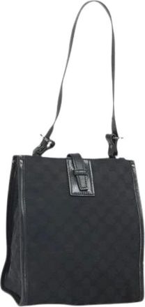 Gucci Pre-owned Shoulder Bags, female, Black, Size: ONE SIZE Pre-owned Canvas Shoulder Bag