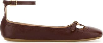 Chloé Brown Leather Ballet Flats
