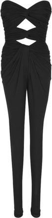 Saint Laurent strapless skinny jumpsuit - women - Viscose - 1 - Black