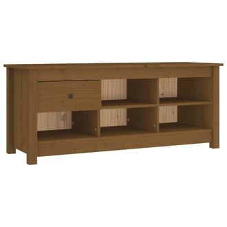 vidaXL Vidaxl - Armario Zapatero Madera Maciza Pino Marr&oacute;n Miel 110x38x45,5cm