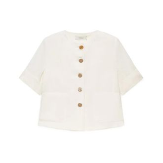 Maliparmi Light Jackets, female, White, Size: XL Timeless Linen Jacket