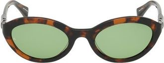 Rag & Bone 52mm Oval Sunglasses in Brown Crystal Tort/Green at Nordstrom