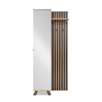 MondoViro Mueble de entrada con espejo moderno, zapatero y perchero
