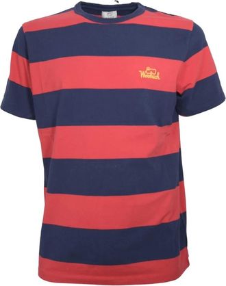 Woolrich Zacht en Comfortabel Gestreept T-Shirt - Heren - T-shirts - Veelkleurig - M - Katoen - Tops