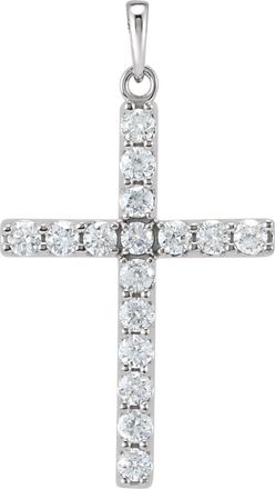 Diamond2Deal 14k Gold 3/4ct Lab-Grown Diamond Cross Pendant