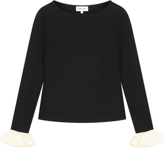 Fab By Fabienne Chapot Pop Top - Dames - Blouses - Zwart - XL - Leer - Overhemden