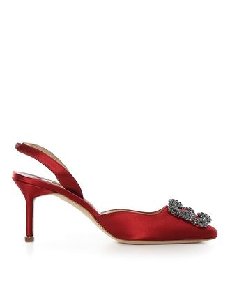 Manolo Blahnik Hangisli Satin Slingback
