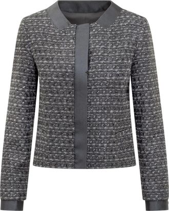 Emporio Armani Lurex Tweed Jas - Dames - Blazers - Grijs - XL - Tweed - Jassen
