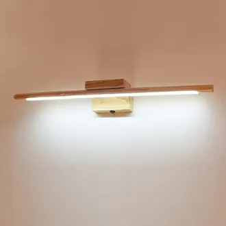 OEM Applique Murale Led Pour Miroir De Salle De Bain En Bois Avec Interrupteur, &Eacute;tanche Ip44, &Eacute;clairage Int&eacute;rieur Moderne, 60 Cm, 3000 K [classe &Eacute;nerg&eacute;tiq