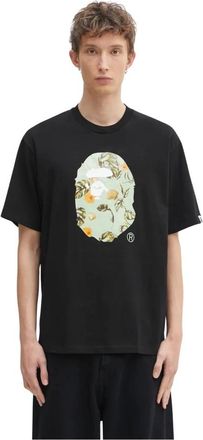 A Bathing Ape A Bathing Ape, Tops, Heren, Zwart, XL, Katoen, Vacation Pattern Ape Head T-shirt