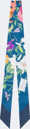 Gucci Pa&ntilde;uelo Gucci Flora de sarga de seda