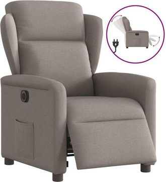 vidaXL Sill&oacute;n Reclinable El&eacute;ctrico Tela Gris Taup&eacute; Vidaxl